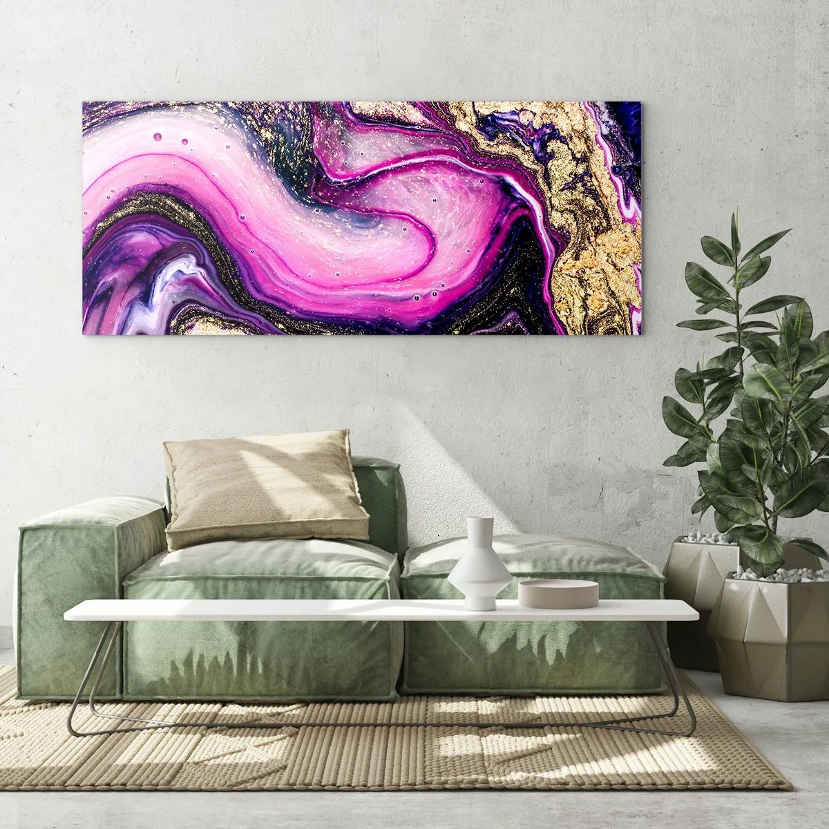 Billede på glas - Et øjeblik bag kulisserne - 140x50 cm
