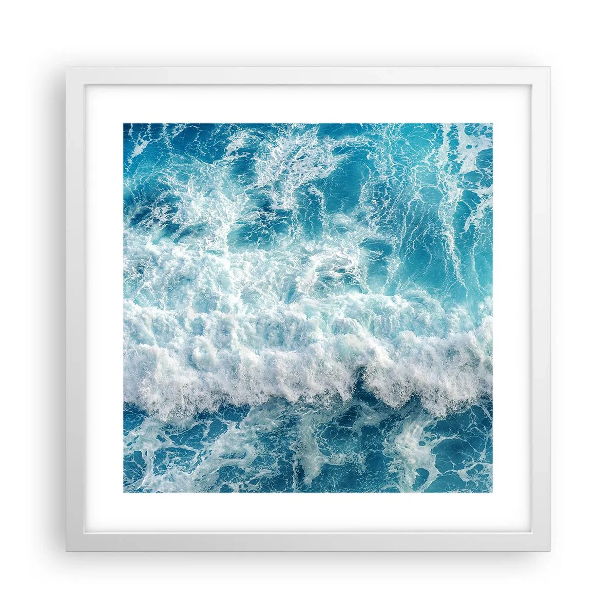 Plakat i hvid ramme - Glædeligt og i spring - 40x40 cm