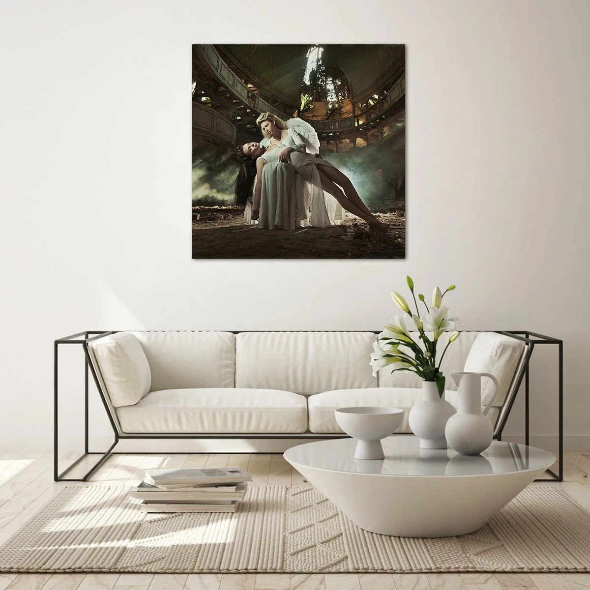 Billede på glas - Ånden i det gamle teater - 70x70 cm