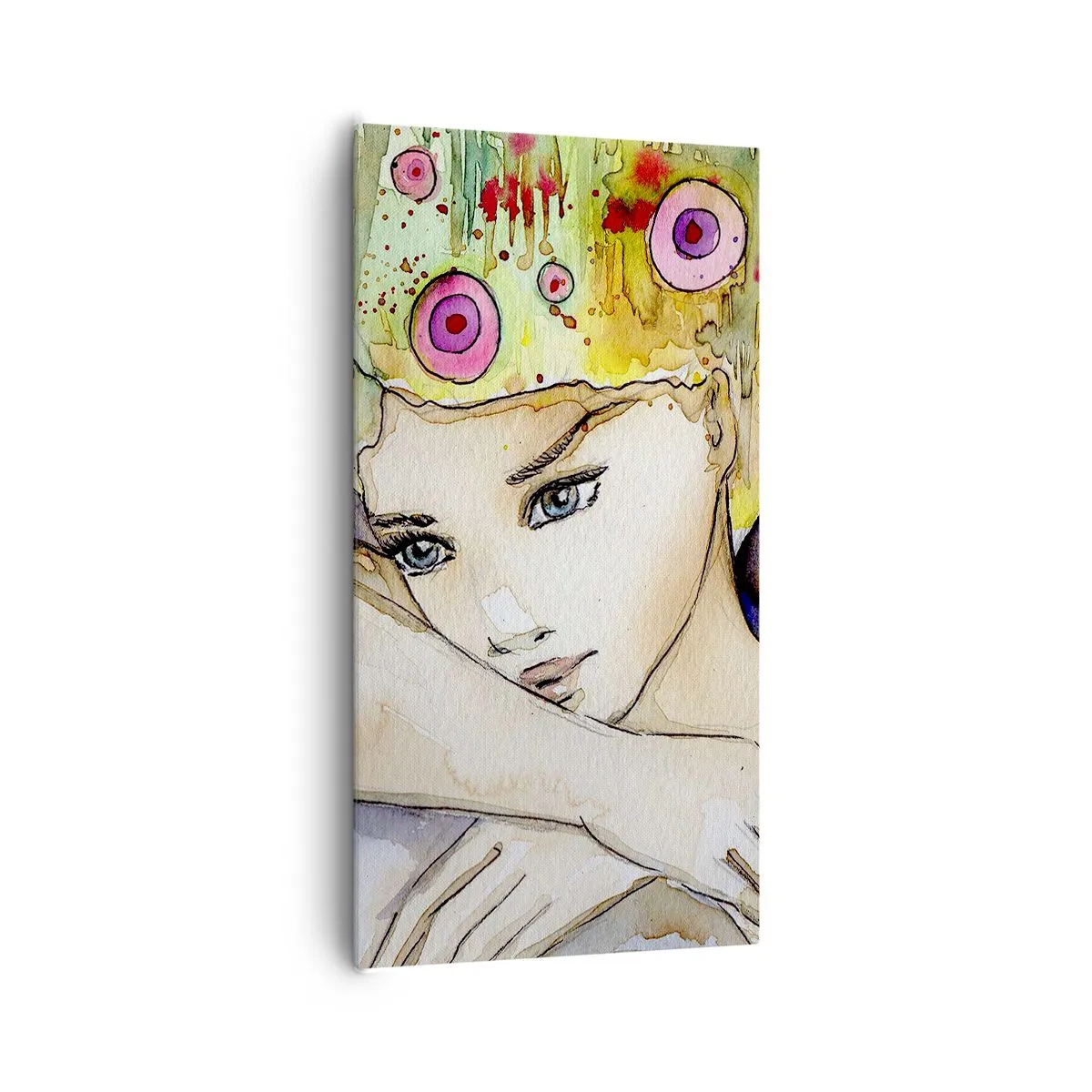 Lærredstryk - Billede på lærred - Sommerfugleprinsesse - 65x120 cm