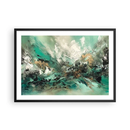 Plakat i sort ramme - Smaragdsort byld - 70x50 cm