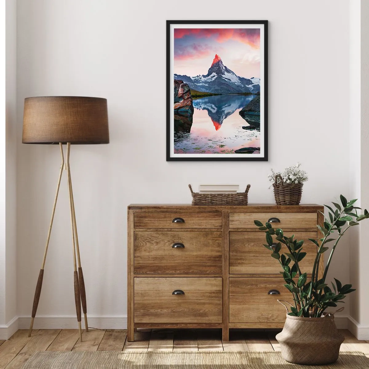 Plakat i sort ramme - Bjergenes hjerte er varmt - 40x50 cm