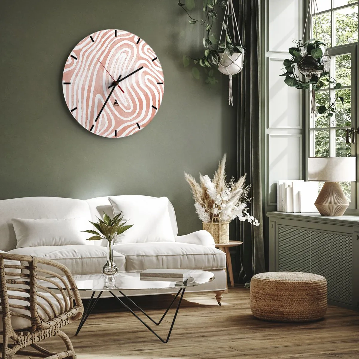 Vægur, Uret - I en labyrint af koraller - 40x40 cm