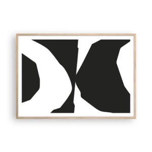 Plakat i ramme af lyst egetræ - Positiv-negativ - 100x70 cm