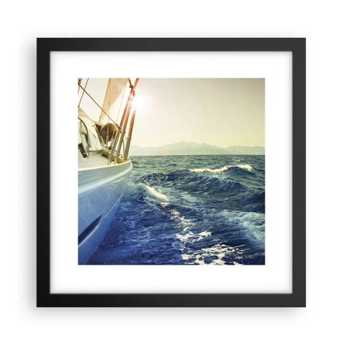 Plakat i sort ramme - For eventyr - 30x30 cm