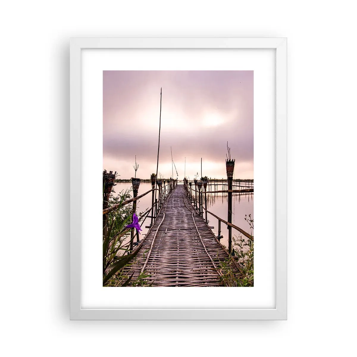 Plakat i hvid ramme - Den stille og rolige atmosfære i Asien - 30x40 cm