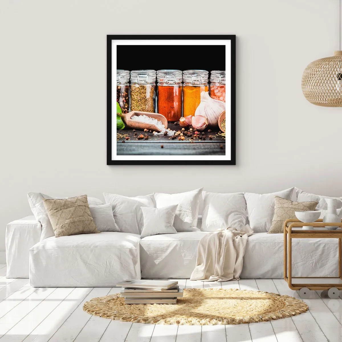 Plakat i sort ramme - For at livet kan smages - 50x50 cm