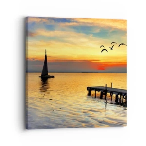 Lærredstryk - Billede på lærred - Returnering om aftenen - 30x30 cm