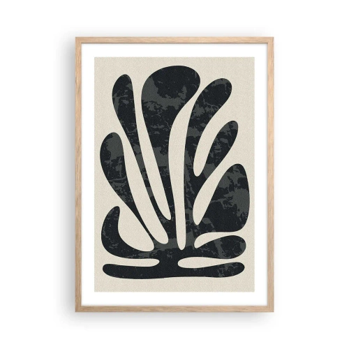 Plakat i ramme af lyst egetræ - Abstraktion med flere fingre - 50x70 cm