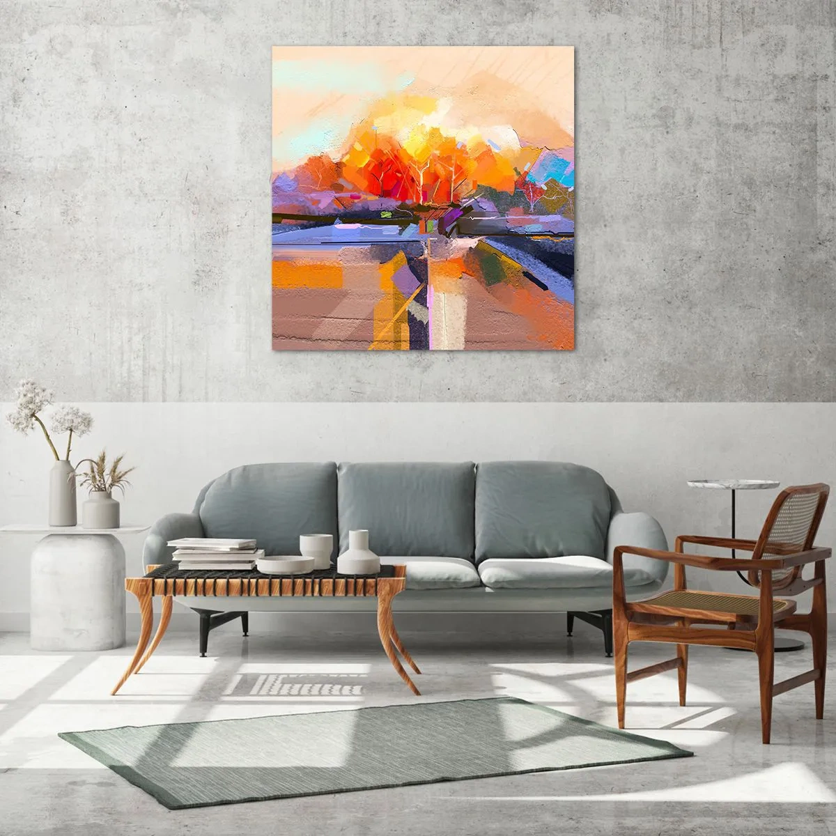 Billede på glas - Det er blevet efterår - 70x70 cm