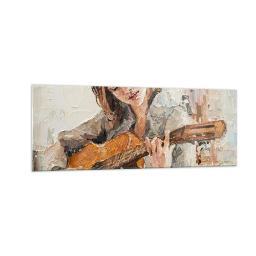 Billede på glas - Koncert for guitar og et pigehjerte - 140x50 cm