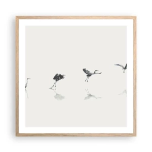 Plakat i ramme af lyst egetræ - Fire enkle trin - 60x60 cm