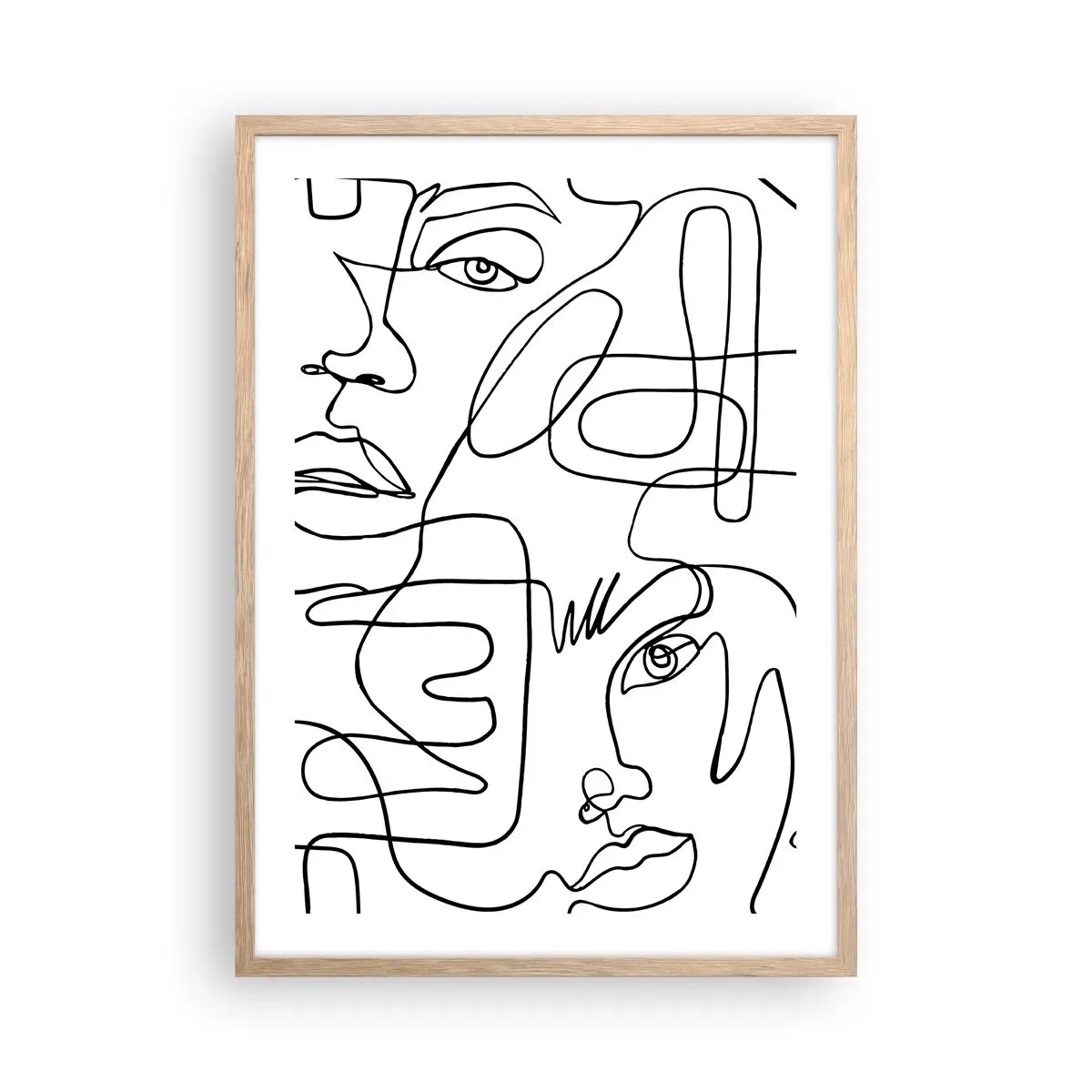 Plakat i ramme af lyst egetræ - I sammenfiltrede følelser - 50x70 cm