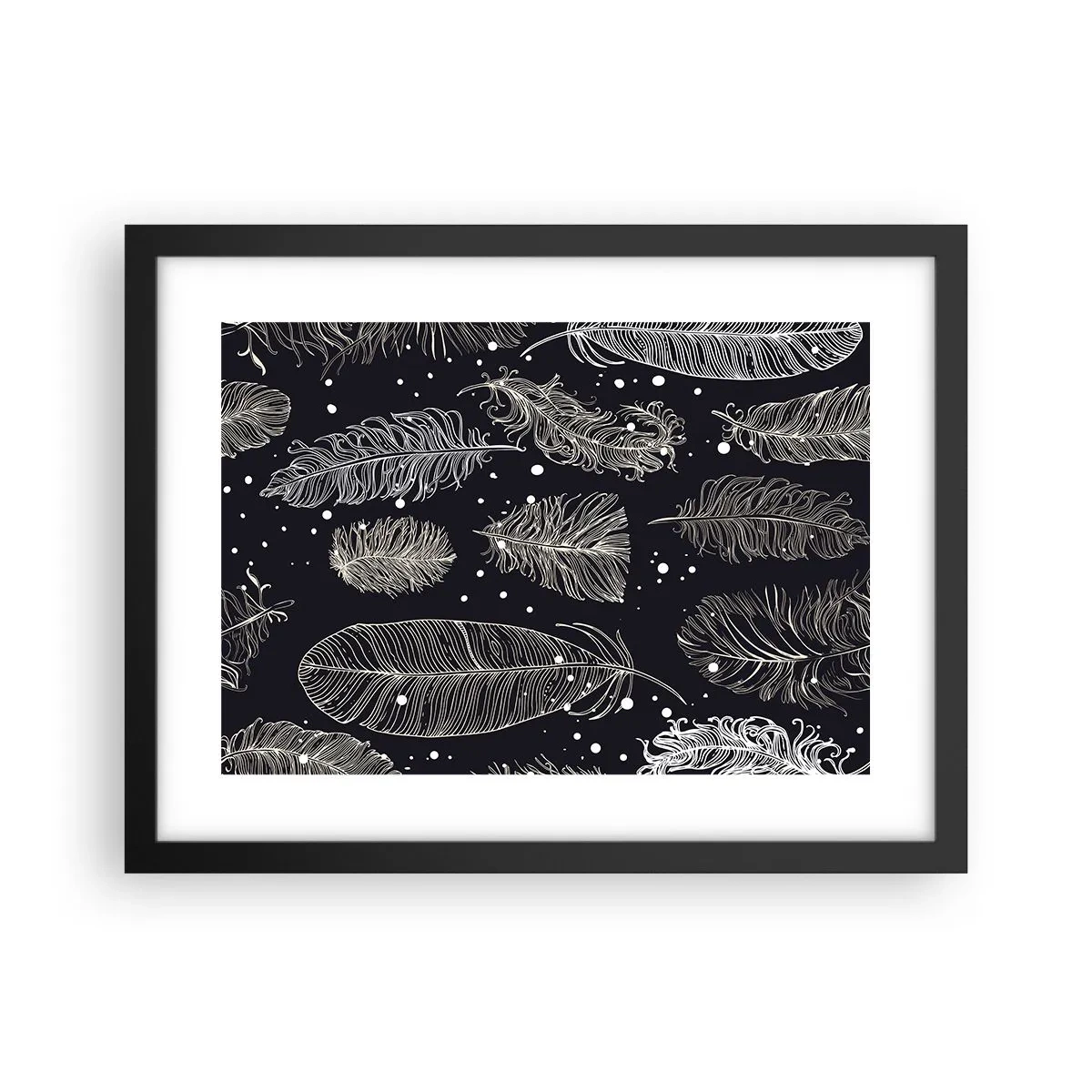 Plakat i sort ramme - Fjerede blonder - 40x30 cm