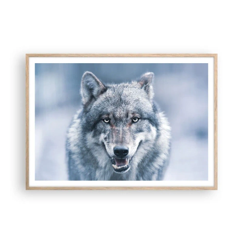 Plakat i ramme af lyst egetræ - Vil du tage udfordringen op? - 100x70 cm