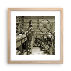 Plakat i ramme af lyst egetræ - I onkel Wladeks skur - 30x30 cm