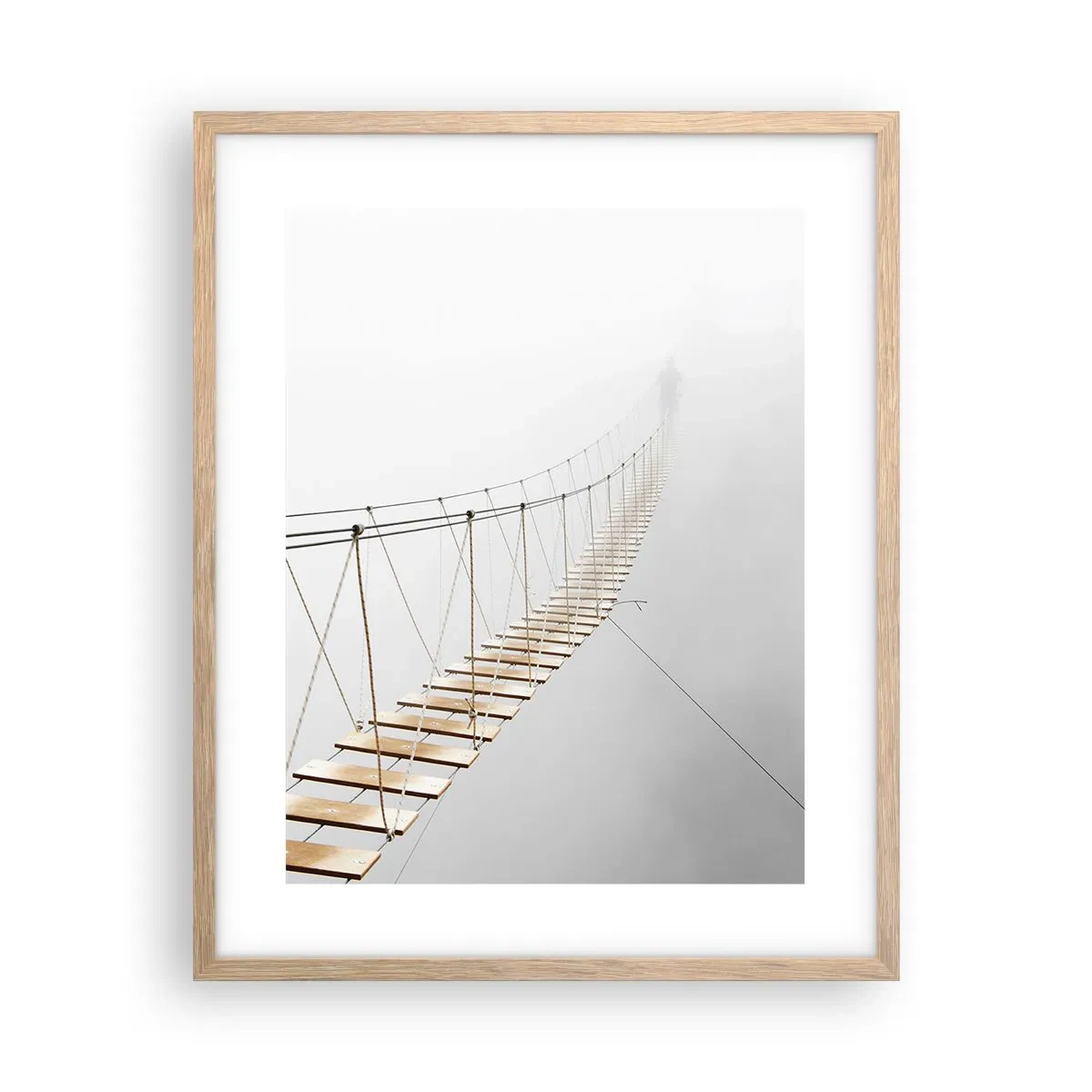 Plakat i ramme af lyst egetræ - Hvor vil det føre dig hen? - 40x50 cm