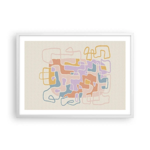 Plakat i hvid ramme - Labyrint - et glædeligt eventyr - 70x50 cm