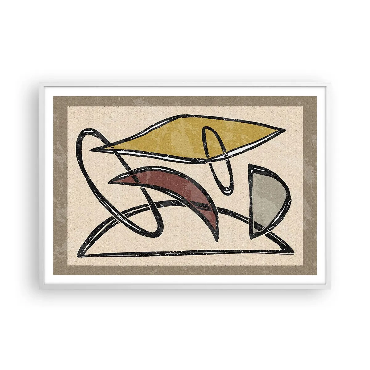 Plakat i hvid ramme - Vertikaler og niveauer - 100x70 cm