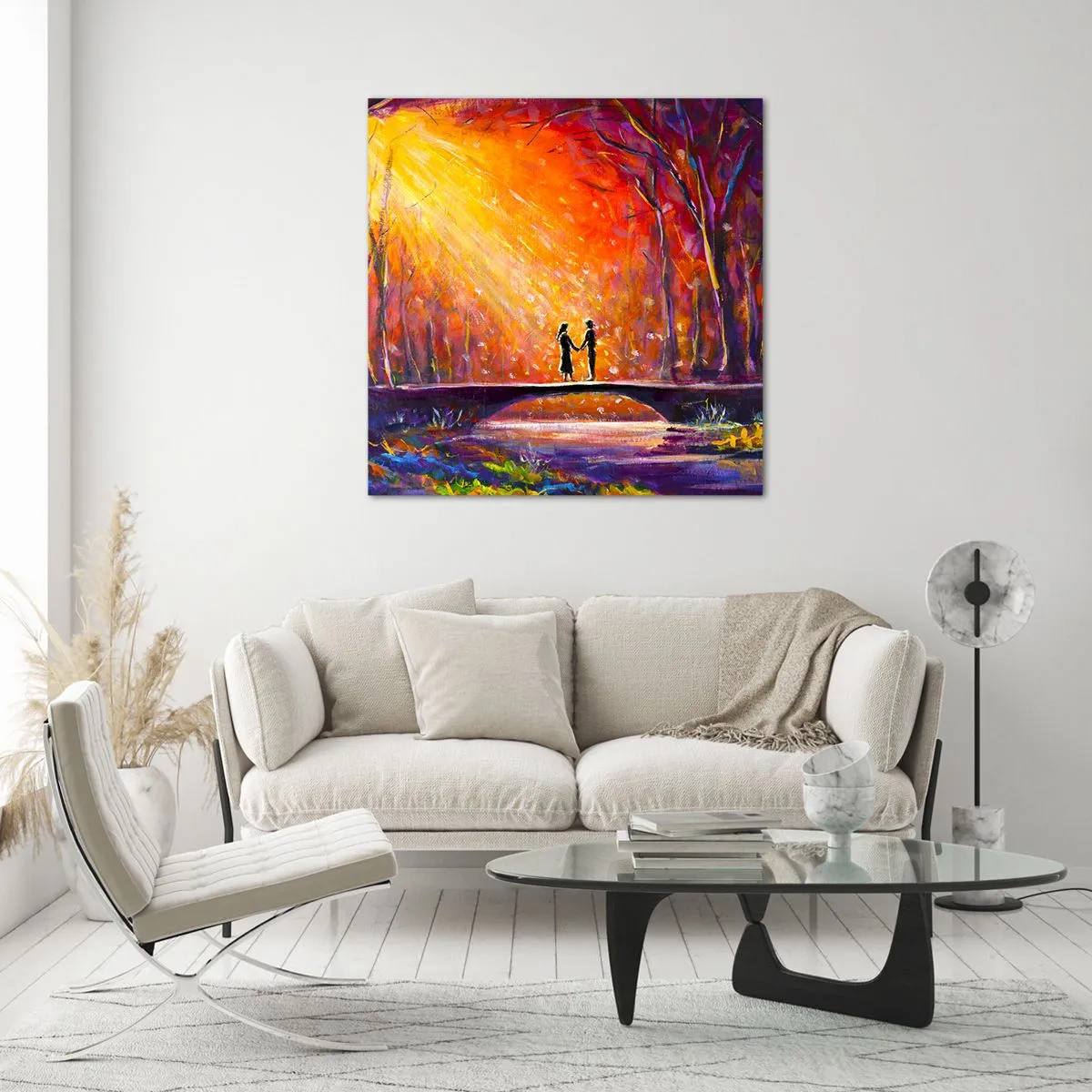 Billede på glas - Himlen elsker dem også - 50x50 cm