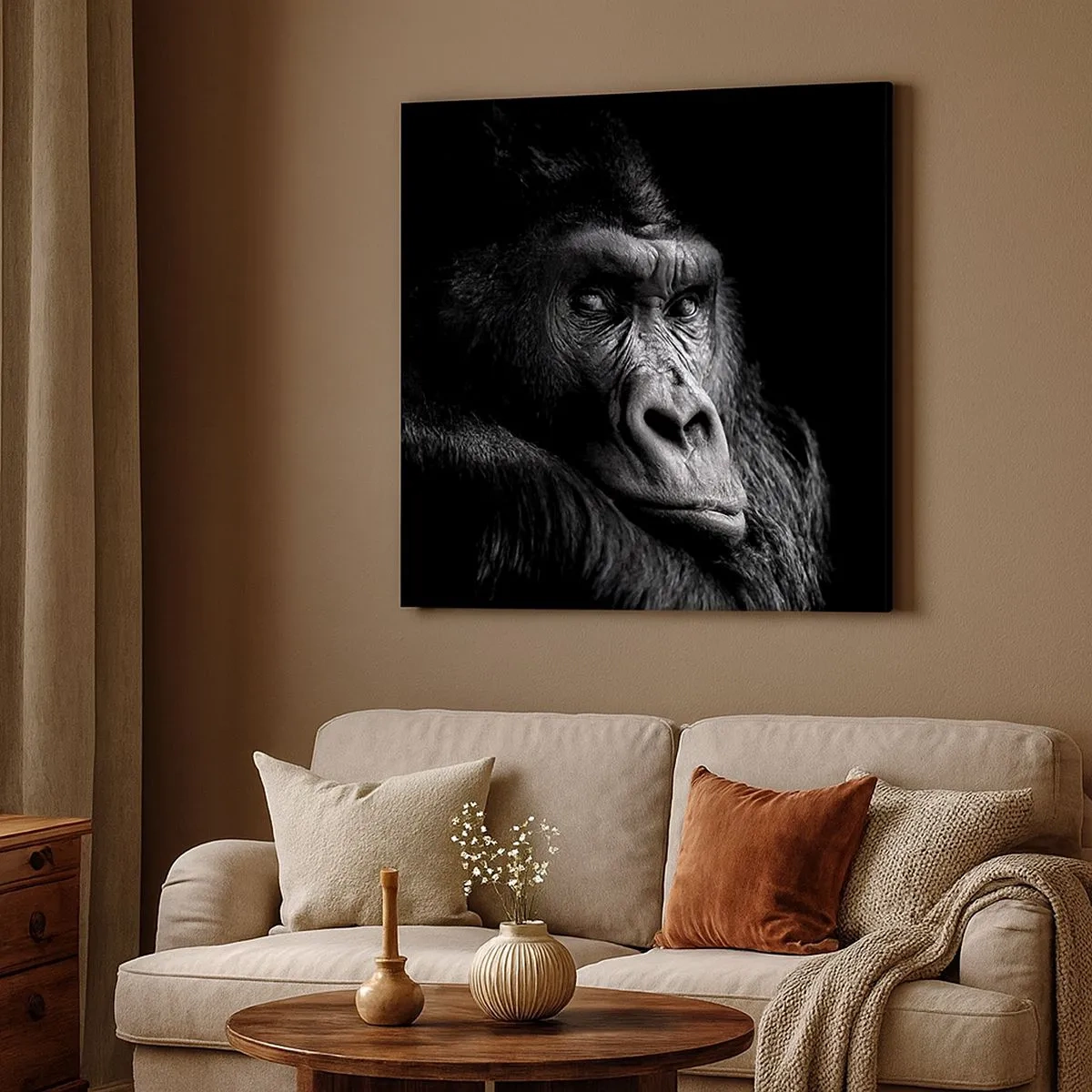 Lærredstryk - Billede på lærred - Og hvad kigger du på? - 30x30 cm