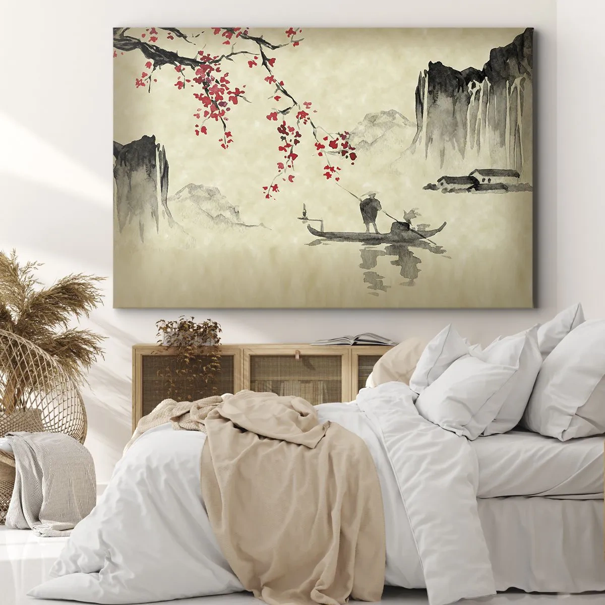 Lærredstryk - Billede på lærred - I kirsebærblomsternes land - 70x50 cm