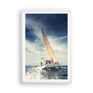 Plakat i hvid ramme - De kan ikke indhente os! - 61x91 cm