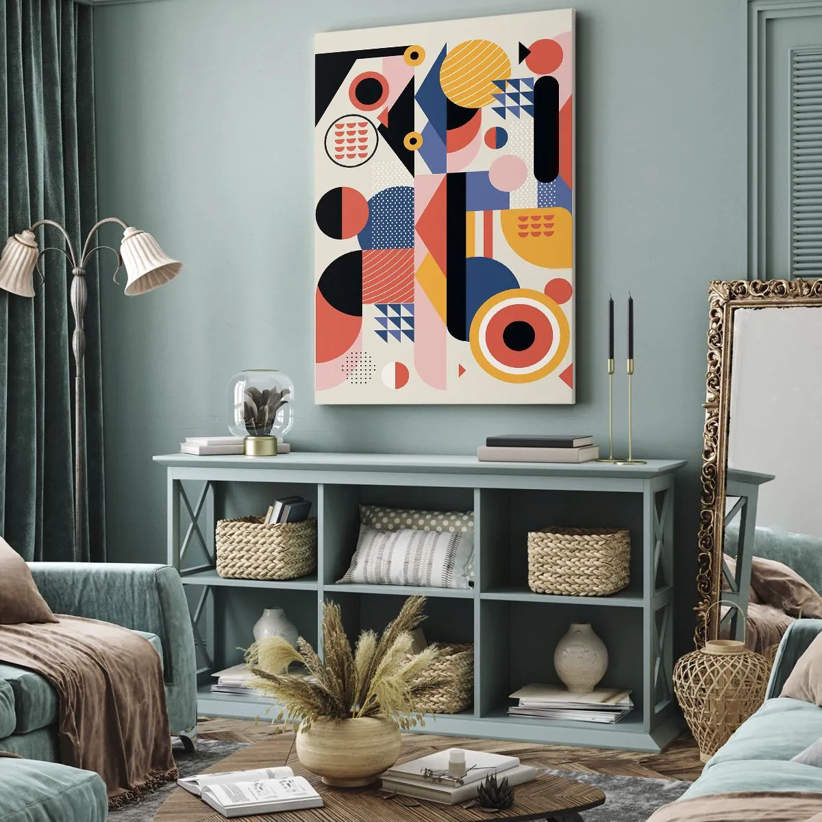 Lærredstryk - Billede på lærred - Komposition: Leg - 45x80 cm