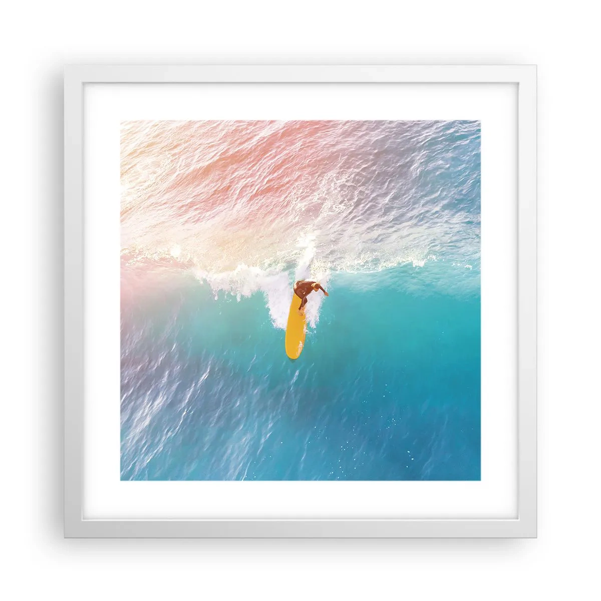 Plakat i hvid ramme - Ocean rytter - 40x40 cm