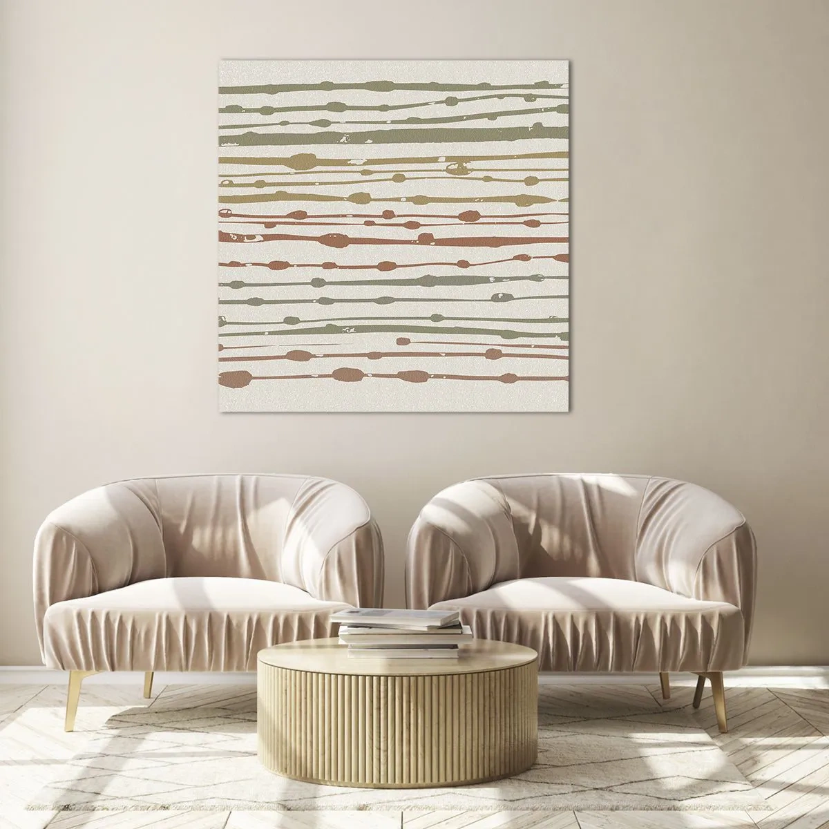 Billede på glas - Musikalsk farvenotation - 30x30 cm