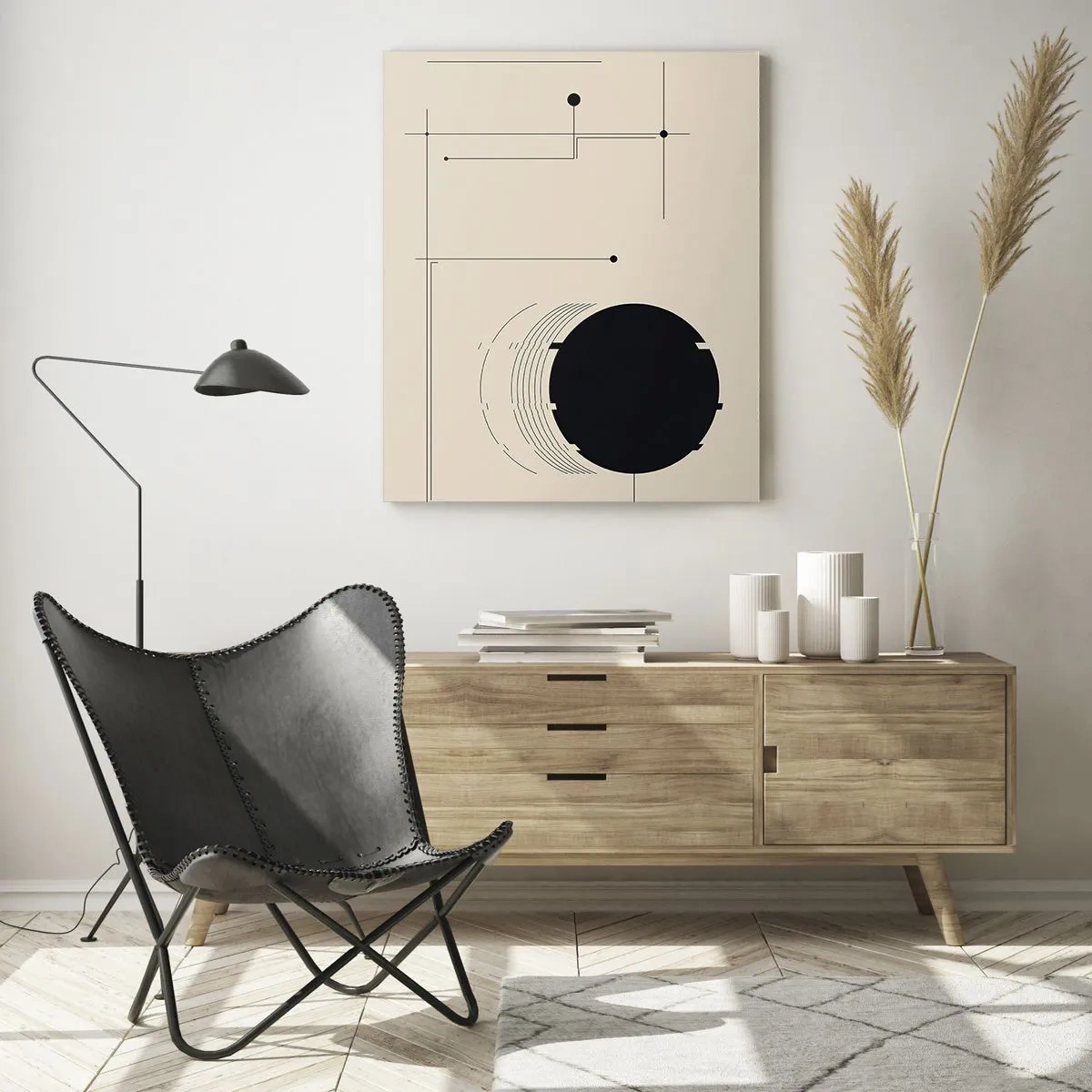 Billede på glas - Fjedrende og dynamisk komposition - 80x120 cm