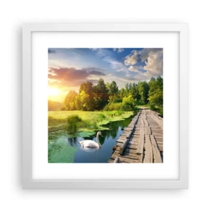 Plakat i hvid ramme - Sommer, sommer overalt - 30x30 cm