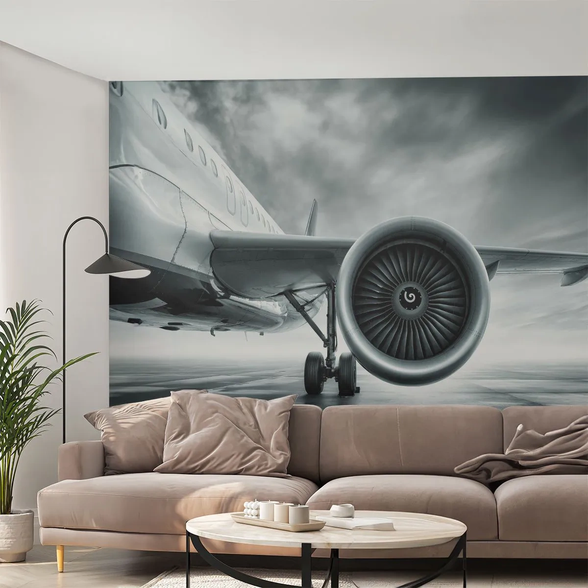 Fototapet Premium Sand - Der er kraft! - Fly, Rejse, Forretning - 100x70 cm