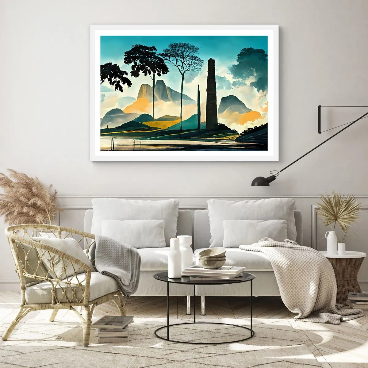 Plakat i hvid ramme - Stadig højere og højere - 70x50 cm