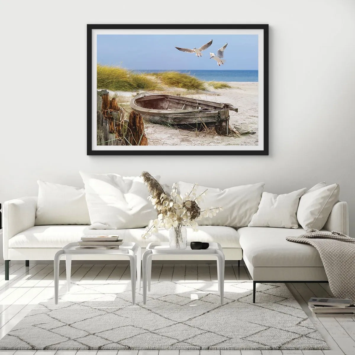 Plakat i sort ramme - Badet i vinden - 91x61 cm