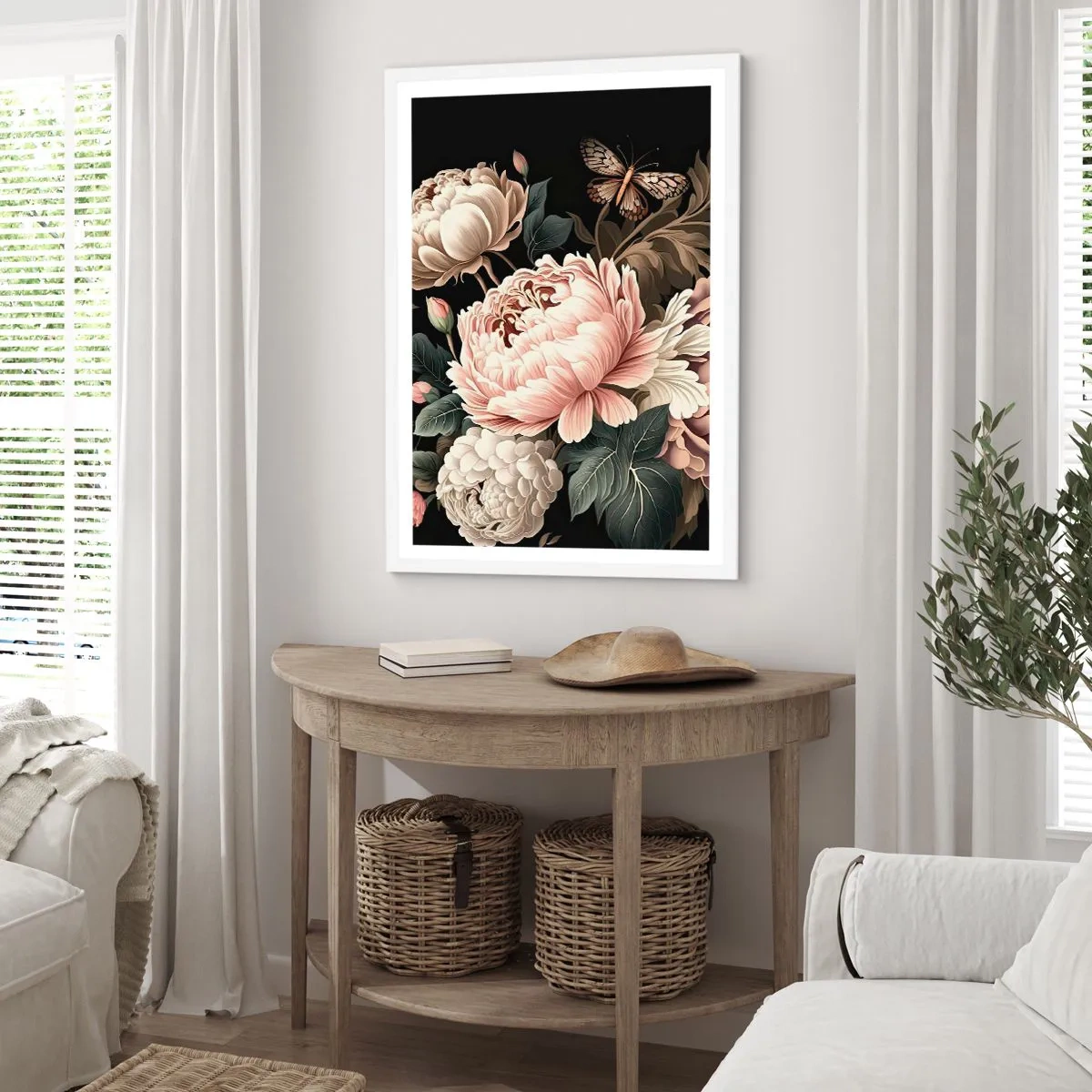 Plakat i hvid ramme - I barok stil - 70x100 cm
