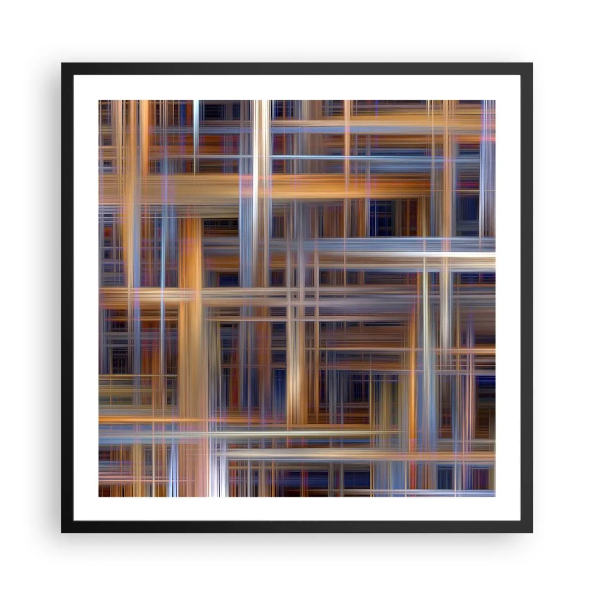 Plakat i sort ramme - Vævet af lys - 60x60 cm