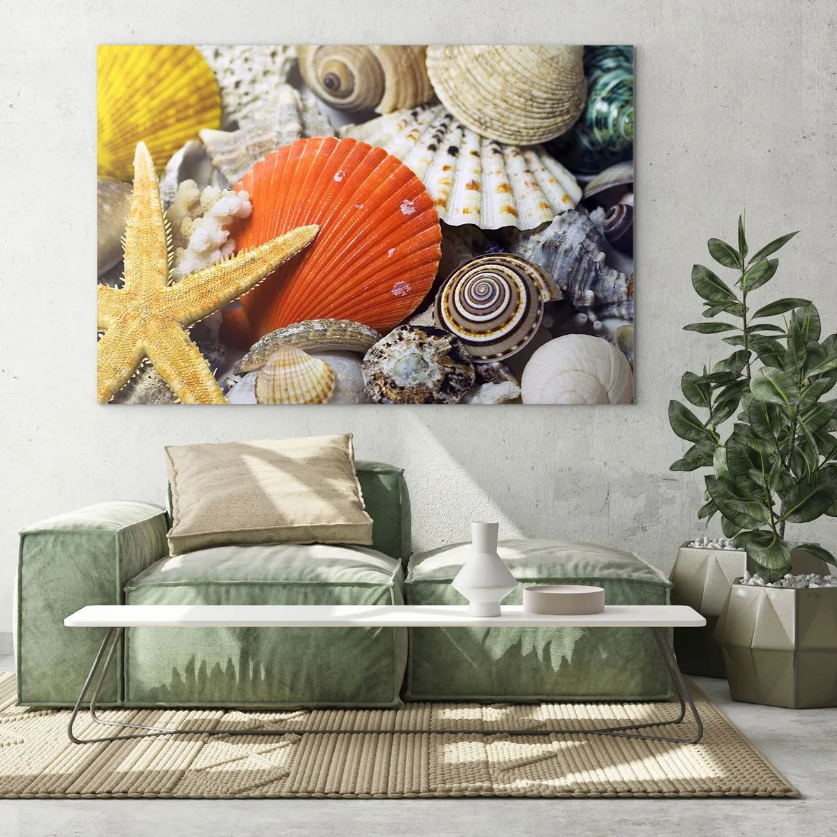 Billede på glas - Havets skatte - 120x80 cm