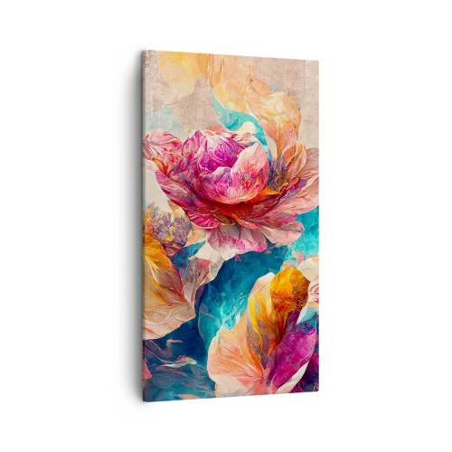 Lærredstryk - Billede på lærred - Den farverige pragt i en buket - 45x80 cm