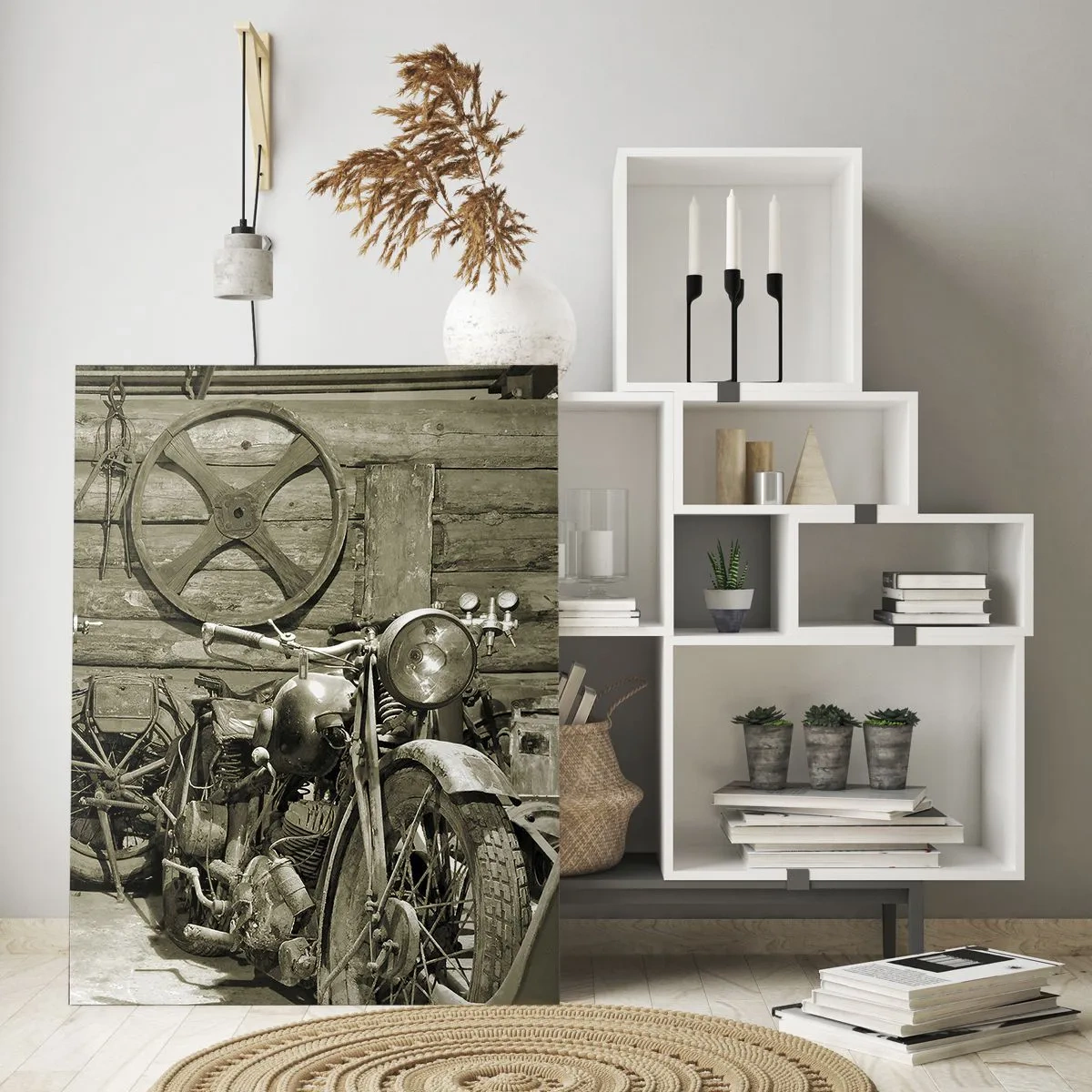 Billede på glas - I onkel Wladeks skur - 70x100 cm