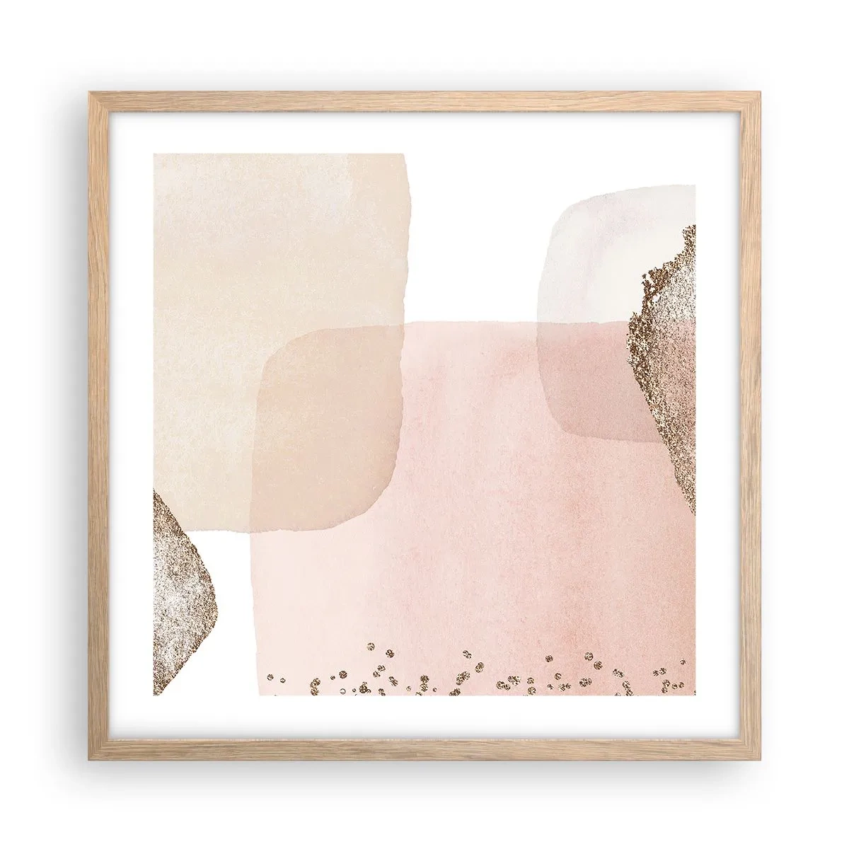 Plakat i ramme af lyst egetræ - Et kig gennem farver - 50x50 cm