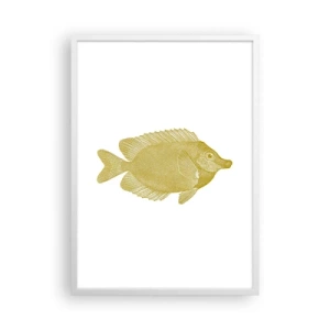Plakat i hvid ramme - Fisk og det er det - 50x70 cm