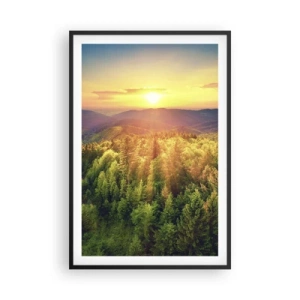 Plakat i sort ramme - Toppe og bjergtoppe - 61x91 cm