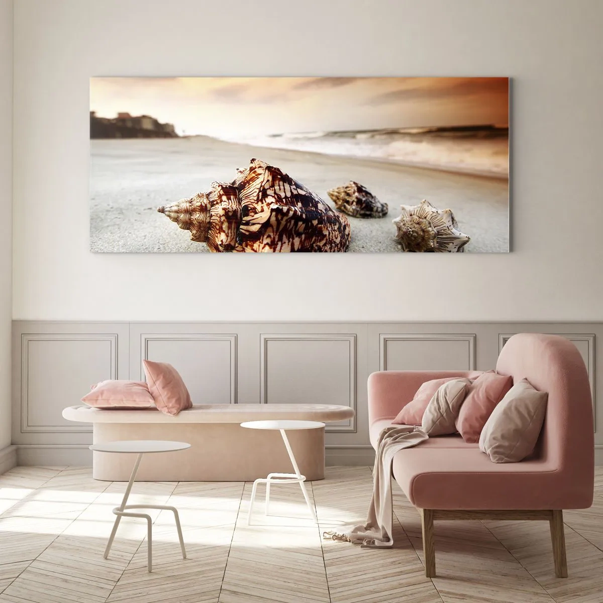 Billede på glas - Bølgebevægelser - 100x40 cm