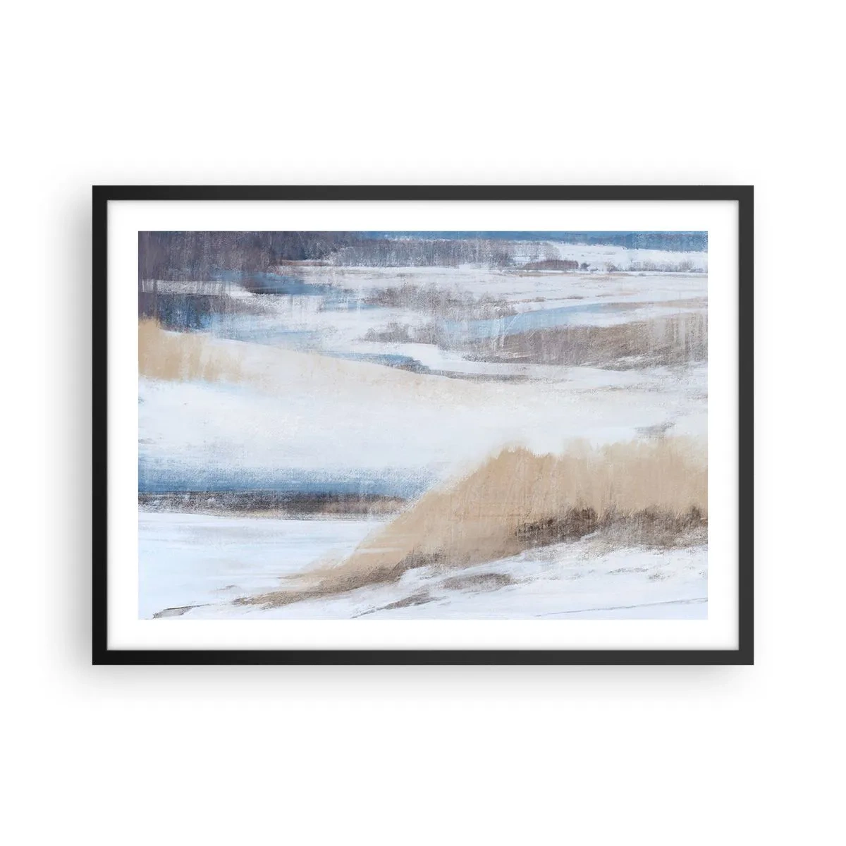 Plakat i sort ramme - Vinterkomposition - 70x50 cm