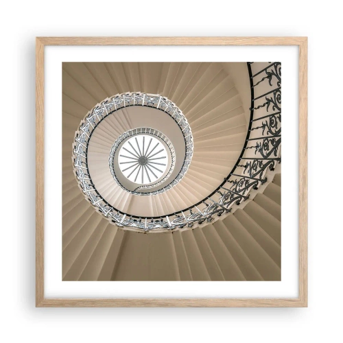 Plakat i ramme af lyst egetræ - I midten af en skal - 50x50 cm