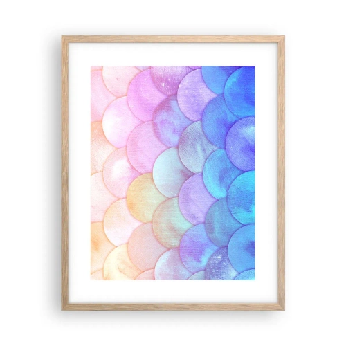 Plakat i ramme af lyst egetræ - Perleskaller - 40x50 cm