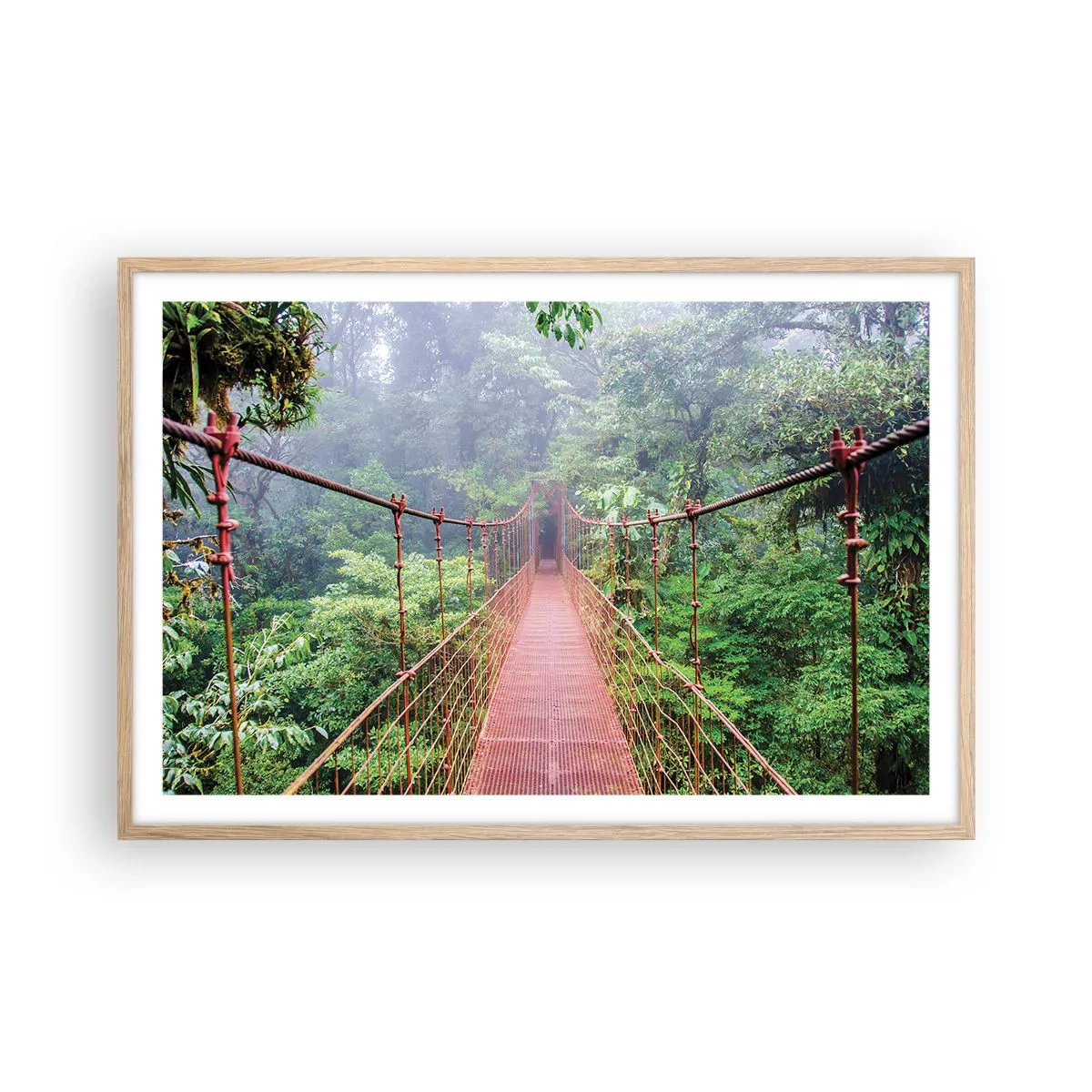 Plakat i ramme af lyst egetræ - Ophængt over kronerne - 91x61 cm