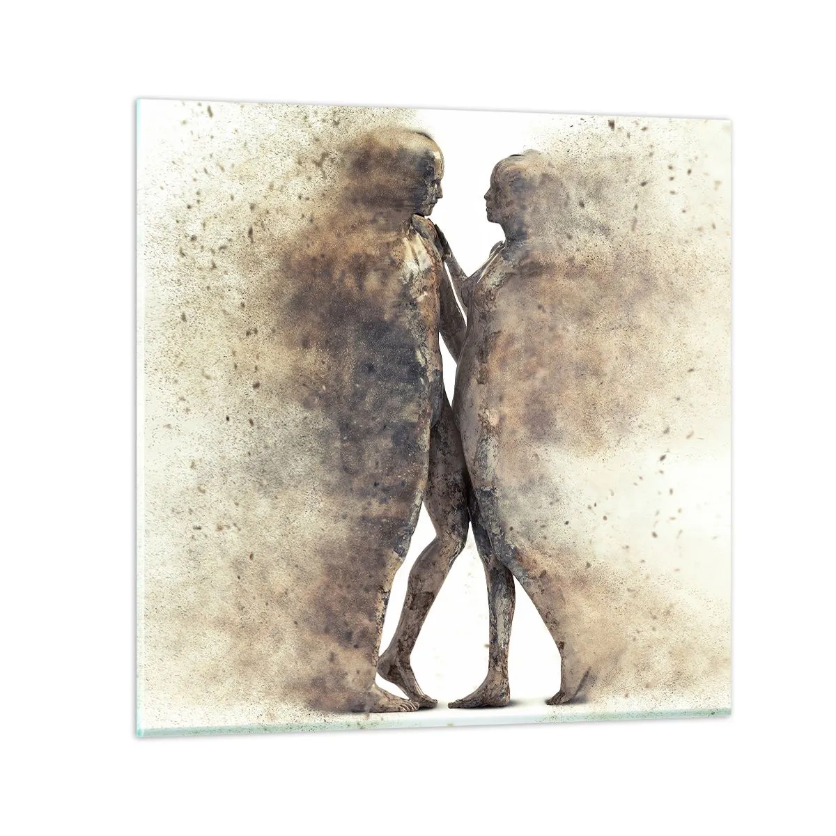 Billede på glas - Fra støv steg de til kærlighed - 30x30 cm