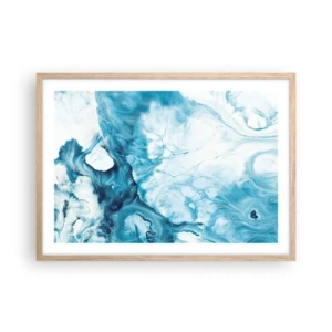 Plakat i ramme af lyst egetræ - Blå koncert - 70x50 cm